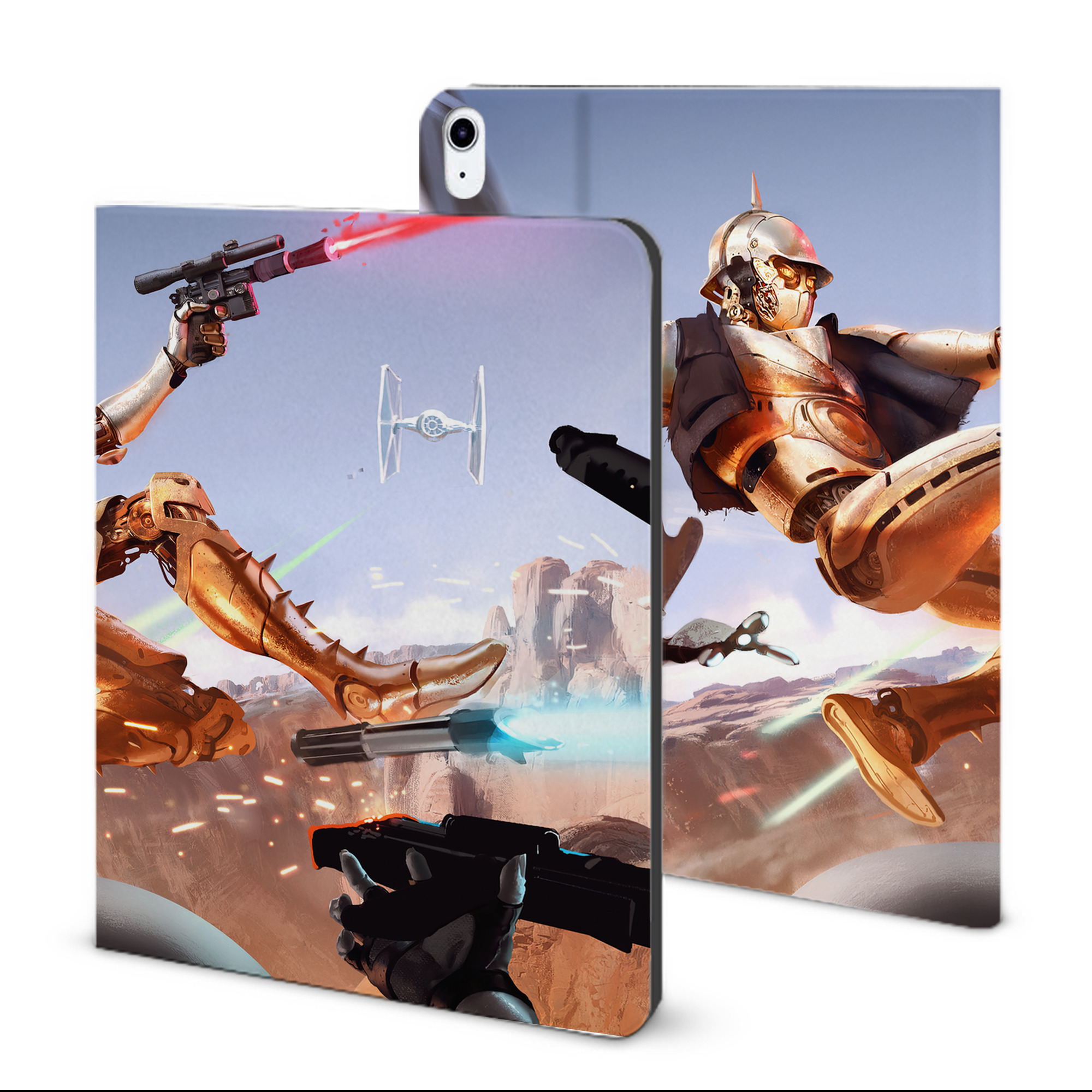 （画像用） スター・ウォーズ Star Wars IPad ケース ブック型 PUレザー TPU 耐衝撃 軽量 薄型 ペン収納なし 全面保護 IPad 各モデル対応